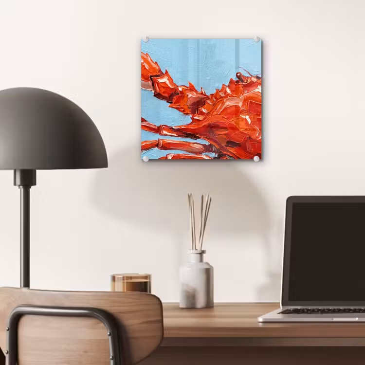 Krab - Zee - Dieren - Abstract - Rood plexiglas 5mm klein -sfeer6