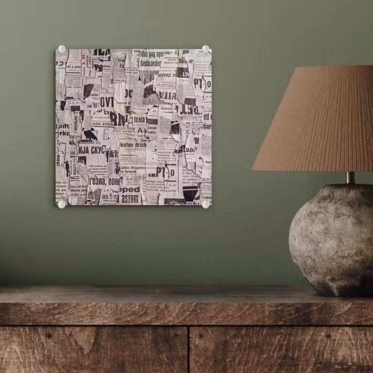 Krant - Gescheurd - Textuur - Abstract - Zwart-wit plexiglas 5mm klein -sfeer3