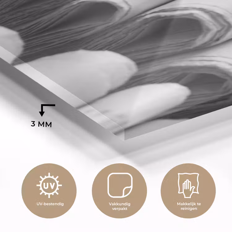 Krant - Stapel - Nieuws - Zwart-wit - Media plexiglas 5mm klein -sfeer2