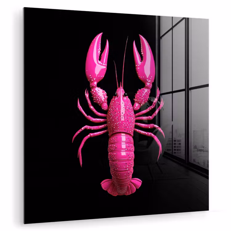 Kreeft - Felroze - Stippen - Opvallend plexiglas 5mm klein -zzzproduct_nieuw