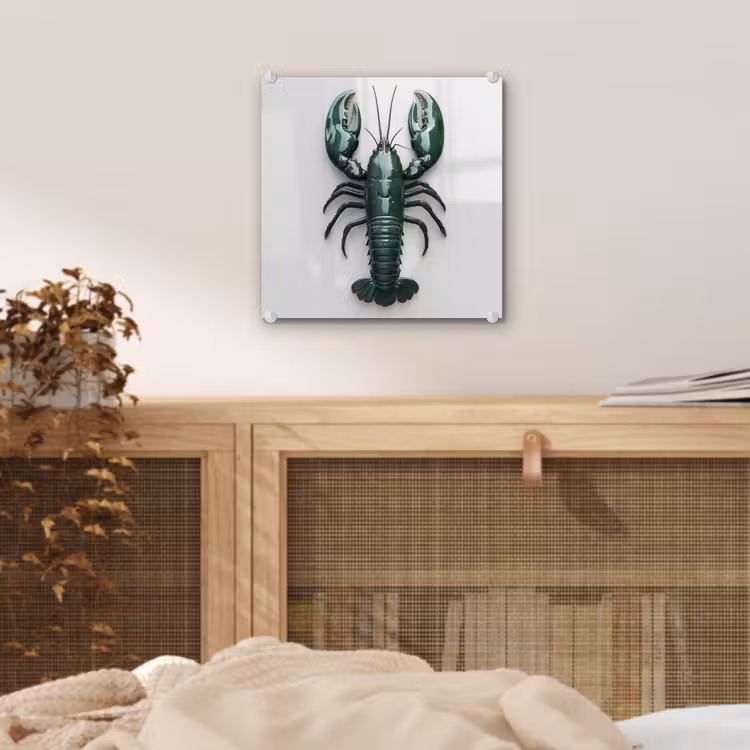 Kreeft - Glossier - Groen - Wit plexiglas 5mm klein -sfeer4