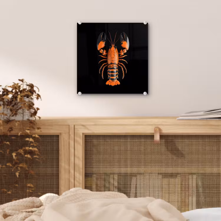 Kreeft - Oranje - Zwart - Modern plexiglas 5mm klein -sfeer4