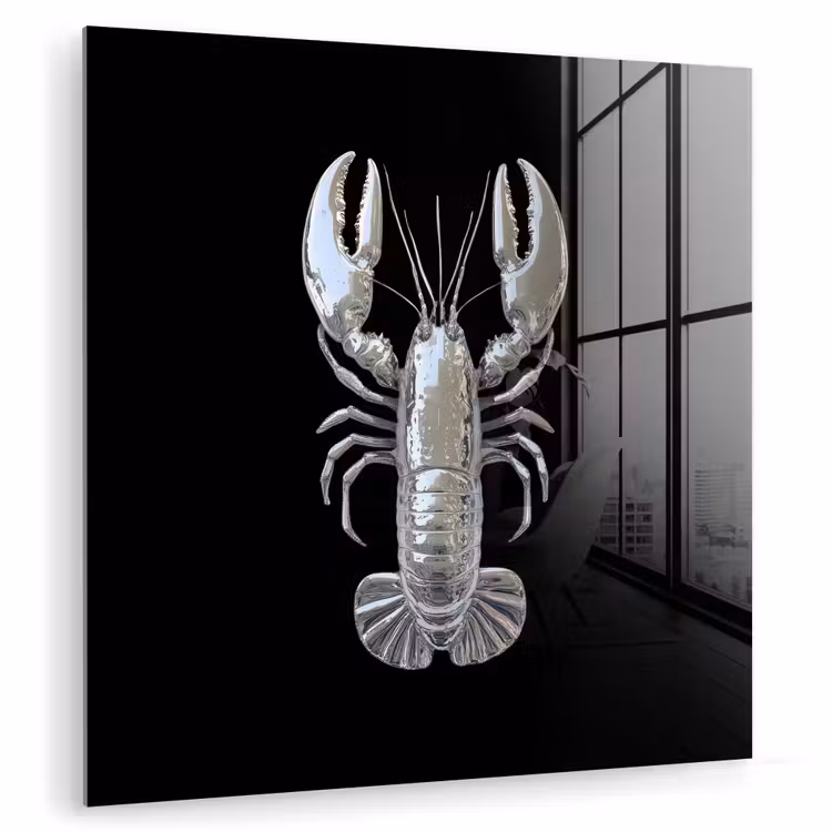 Kreeft - Zilver - Metallic - Luxe plexiglas 5mm klein -zzzproduct_nieuw