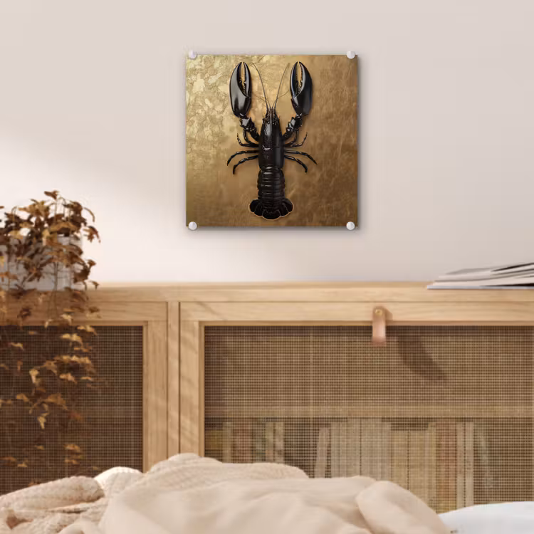 Kreeft - Zwart - Goud - Luxe plexiglas 5mm klein -sfeer4