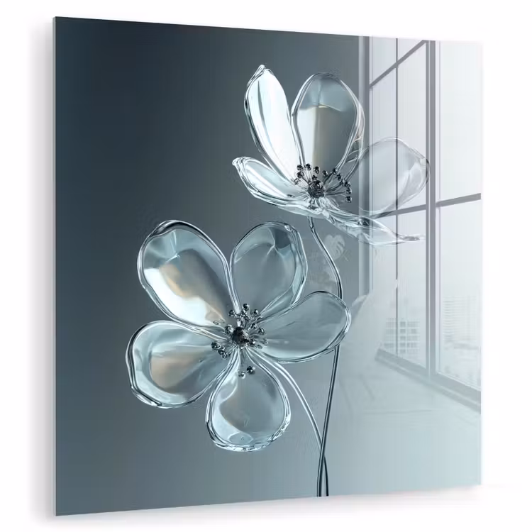 Kristal - Bloemen - Grijs plexiglas 5mm klein -zzzproduct_nieuw