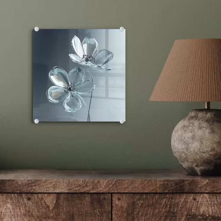 Kristal - Bloemen - Grijs plexiglas 5mm klein -sfeer3