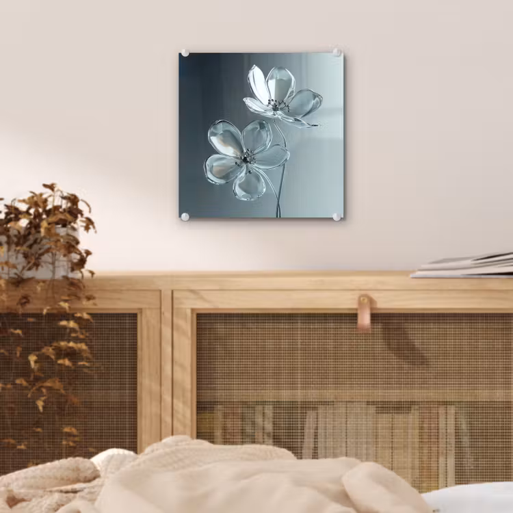 Kristal - Bloemen - Grijs plexiglas 5mm klein -sfeer4