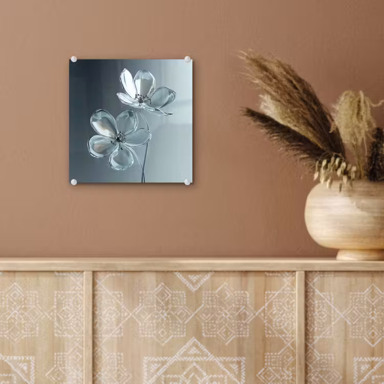 Kristal - Bloemen - Grijs plexiglas 5mm klein -sfeer5