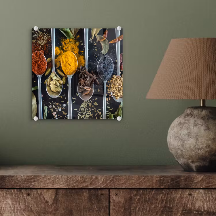 Kruiden - Lepel - Specerijen - Zwart - Keuken plexiglas 5mm klein -sfeer3