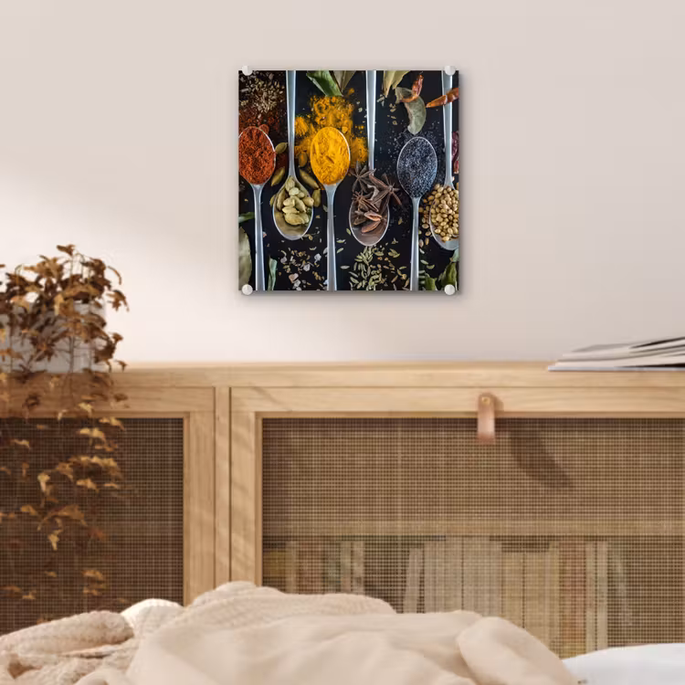 Kruiden - Lepel - Specerijen - Zwart - Keuken plexiglas 5mm klein -sfeer4