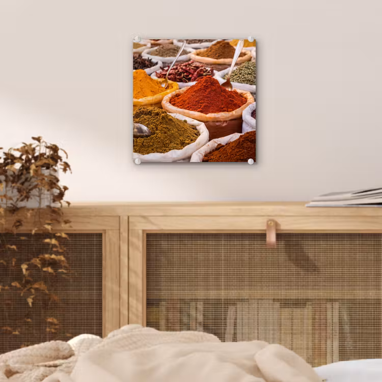 Glas schilderij - Kruiden - Markt - Eten - Kruiden - Markt - Eten plexiglas 5mm klein