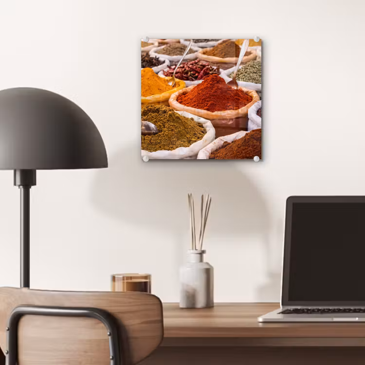 Glas schilderij - Kruiden - Markt - Eten - Kruiden - Markt - Eten plexiglas 5mm klein