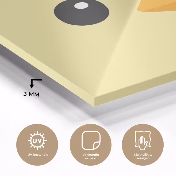 Kuiken - Vrolijk - Geel - Minimalistisch plexiglas 5mm klein -sfeer2