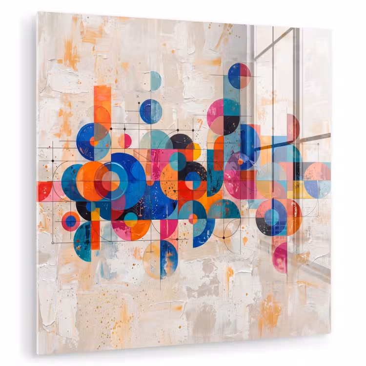 Kunst - Geometrisch - Abstract - Kleurrijk plexiglas 5mm klein -zzzproduct_nieuw
