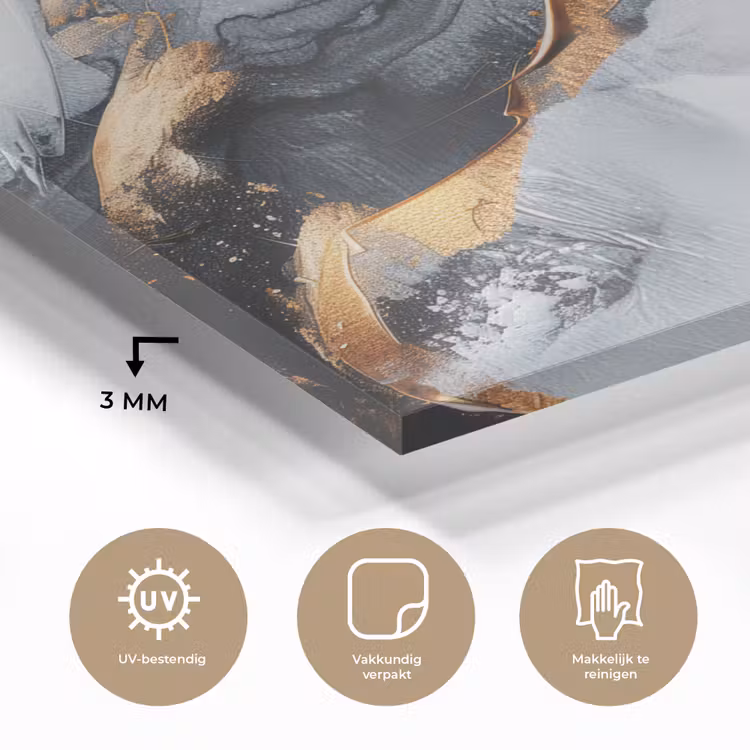 Kunst - Goud - Luxe - Abstract - Modern plexiglas 5mm klein -sfeer2