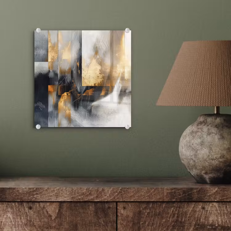 Kunst - Goud - Zilver - Abstract plexiglas 5mm klein -sfeer3