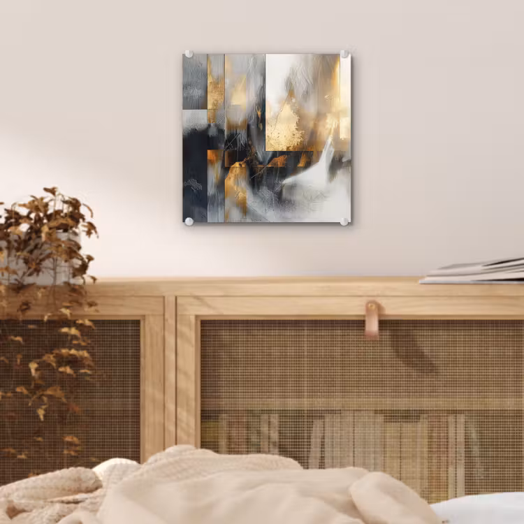 Kunst - Goud - Zilver - Abstract plexiglas 5mm klein -sfeer4