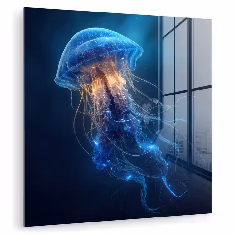 Kwal - Lichtgevend - Tentakels - Blauw plexiglas 5mm klein -zzzproduct_nieuw