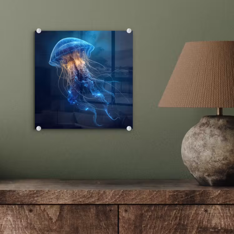Kwal - Lichtgevend - Tentakels - Blauw plexiglas 5mm klein -sfeer3