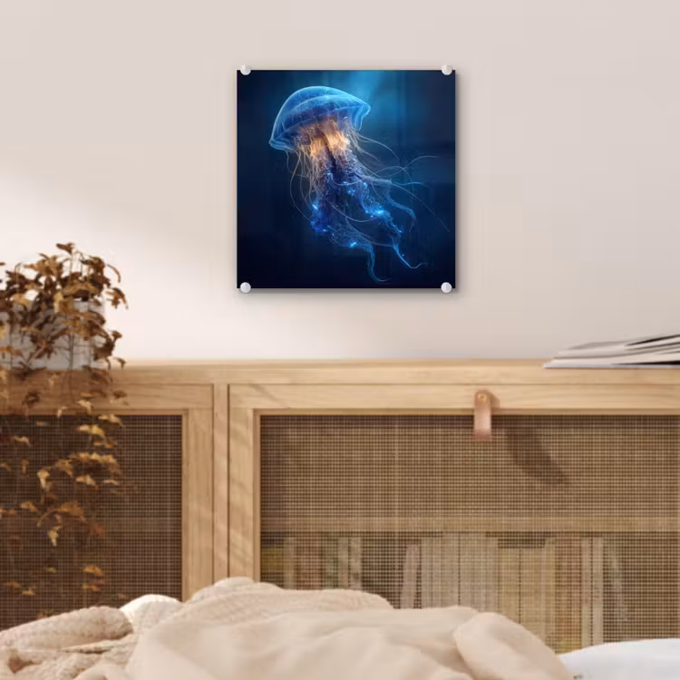 Kwal - Lichtgevend - Tentakels - Blauw plexiglas 5mm klein -sfeer4