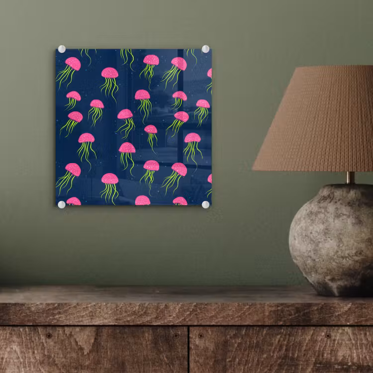 Kwallen - Diepzee - Neon plexiglas 5mm klein 11 -sfeer3