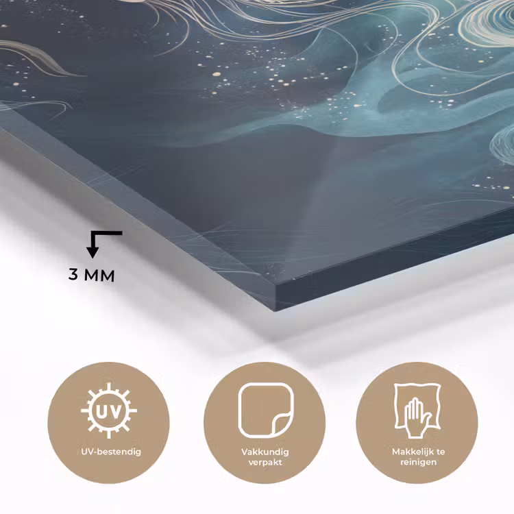 Kwallen - Zee - Wit - Golven plexiglas 5mm klein -sfeer2