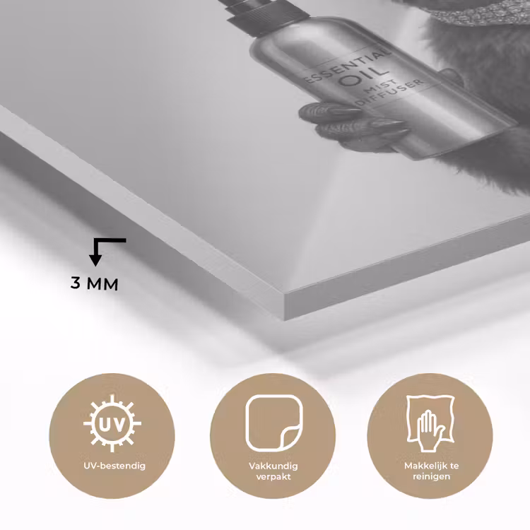 Lama - Flessen - Zwart - Wit plexiglas 5mm klein -sfeer2