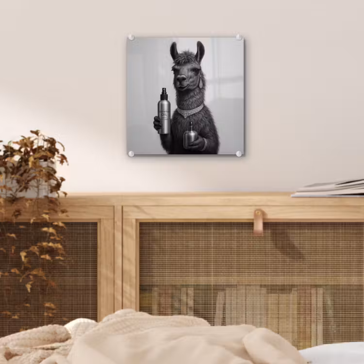 Lama - Flessen - Zwart - Wit plexiglas 5mm klein -sfeer4
