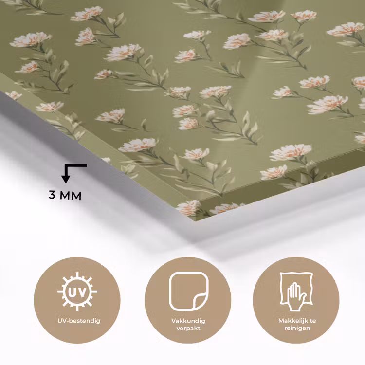 Landelijk - Bloemen - Groen plexiglas 5mm klein 11 -sfeer2