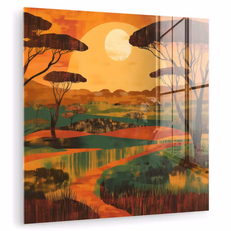 Landschap - Afrikaans - Zon plexiglas 5mm klein -zzzproduct_nieuw