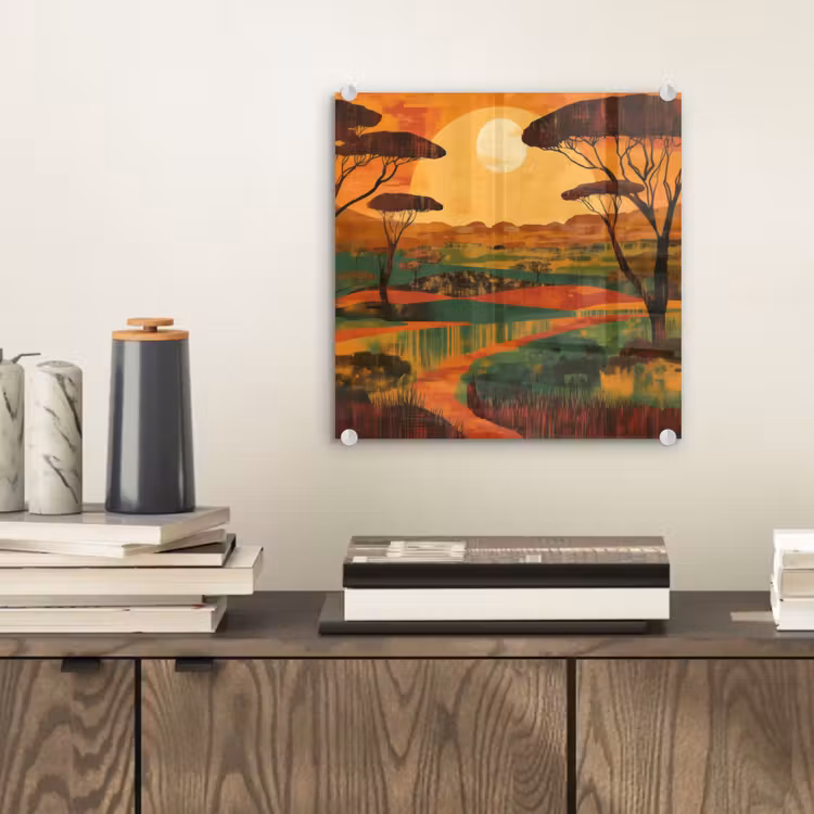 Landschap - Afrikaans - Zon plexiglas 5mm klein -sfeer1