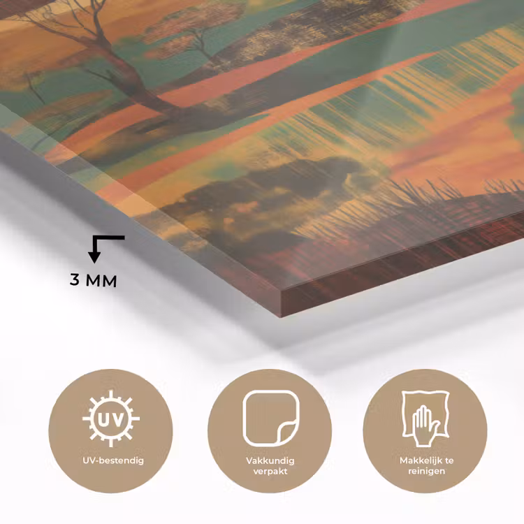Landschap - Afrikaans - Zon plexiglas 5mm klein -sfeer2