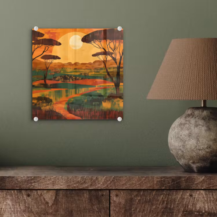 Landschap - Afrikaans - Zon plexiglas 5mm klein -sfeer3
