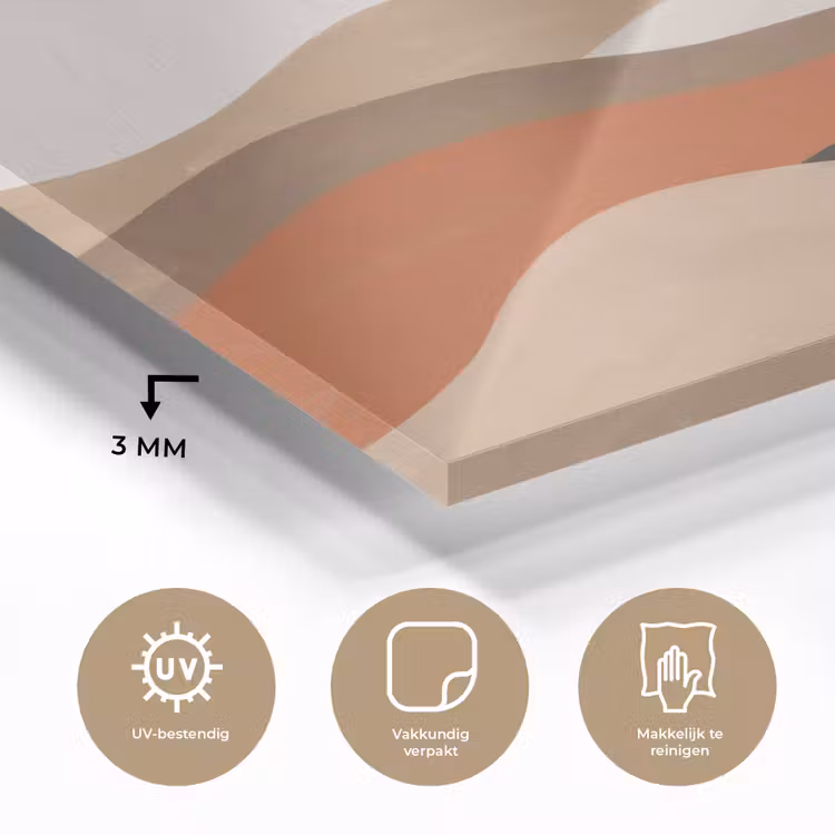 Landschap - Heuvels - Zon - Abstract - Oranje plexiglas 5mm klein -sfeer2