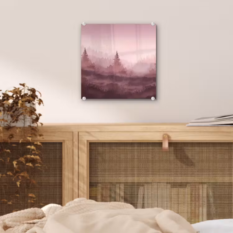 Landschap - Mistig - Roze plexiglas 5mm klein -sfeer4
