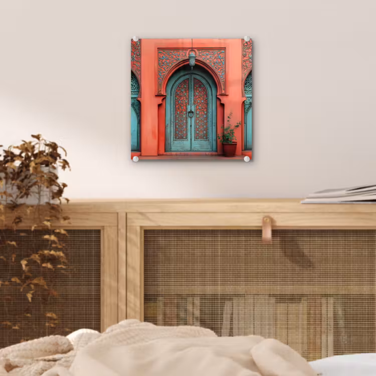 Lantaarn - Deur - Turquoise plexiglas 5mm klein -sfeer4