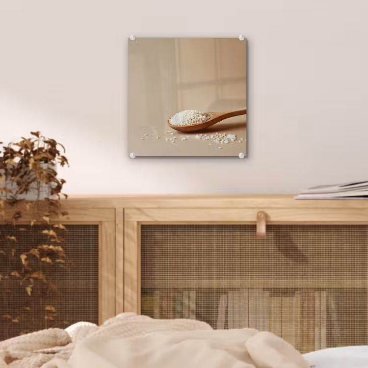Lepel - Rijst - Hout - Beige plexiglas 5mm klein -sfeer4