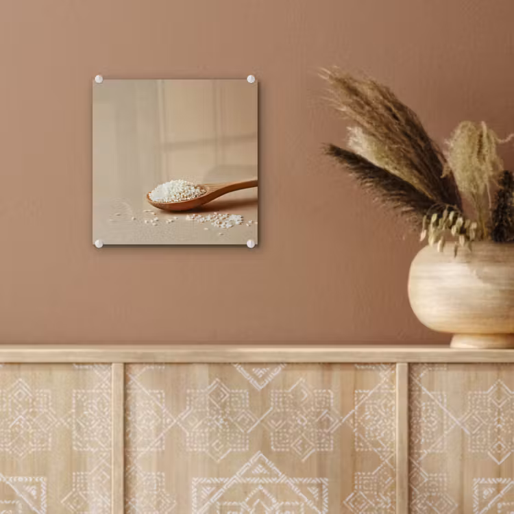 Lepel - Rijst - Hout - Beige plexiglas 5mm klein -sfeer5