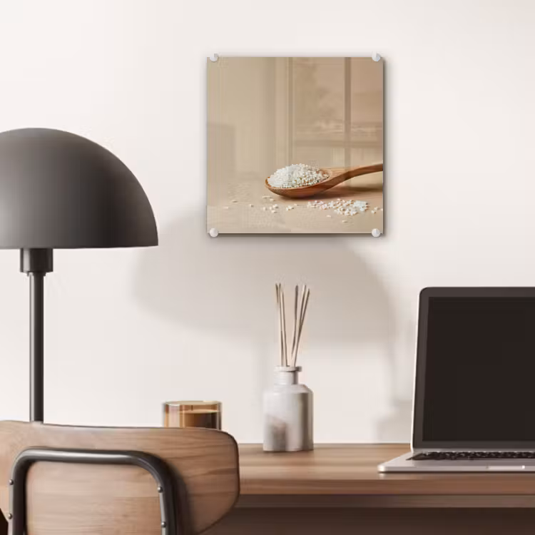 Lepel - Rijst - Hout - Beige plexiglas 5mm klein -sfeer6
