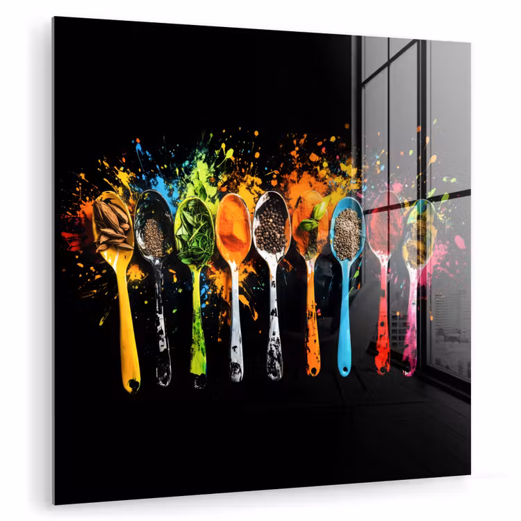 Lepels - Kruiden - Modern - Graffiti - Verf - Kleurrijk plexiglas 5mm klein -zzzproduct_nieuw