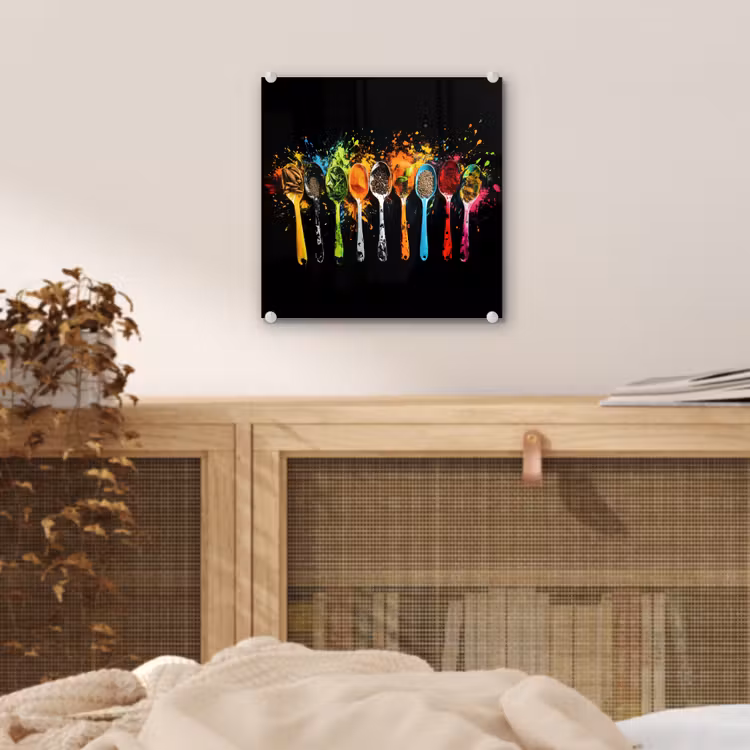 Lepels - Kruiden - Modern - Graffiti - Verf - Kleurrijk plexiglas 5mm klein -sfeer4