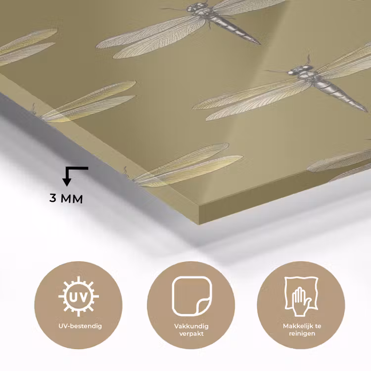 Libellen - Patroon - Groen plexiglas 5mm klein 11 -sfeer2