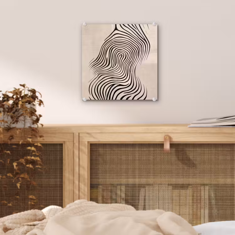 Lijnen - Abstract - Golvend - Zwart plexiglas 5mm klein -sfeer4