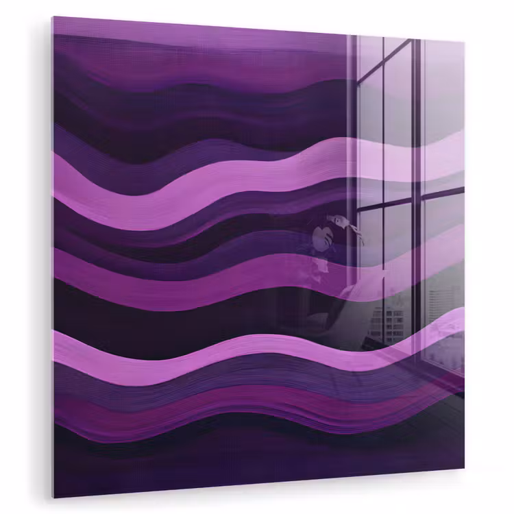 Lijnen - Golven - Paars - Abstract plexiglas 5mm klein -zzzproduct_nieuw