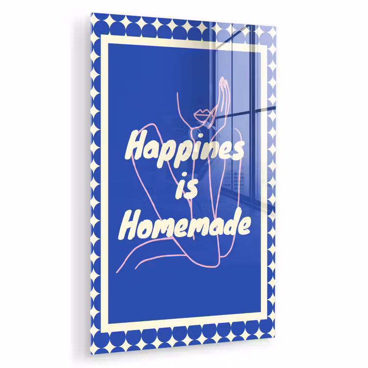 Lijntekening - Vrouw - Quote - Blauw plexiglas 5mm klein -zzzproduct_nieuw