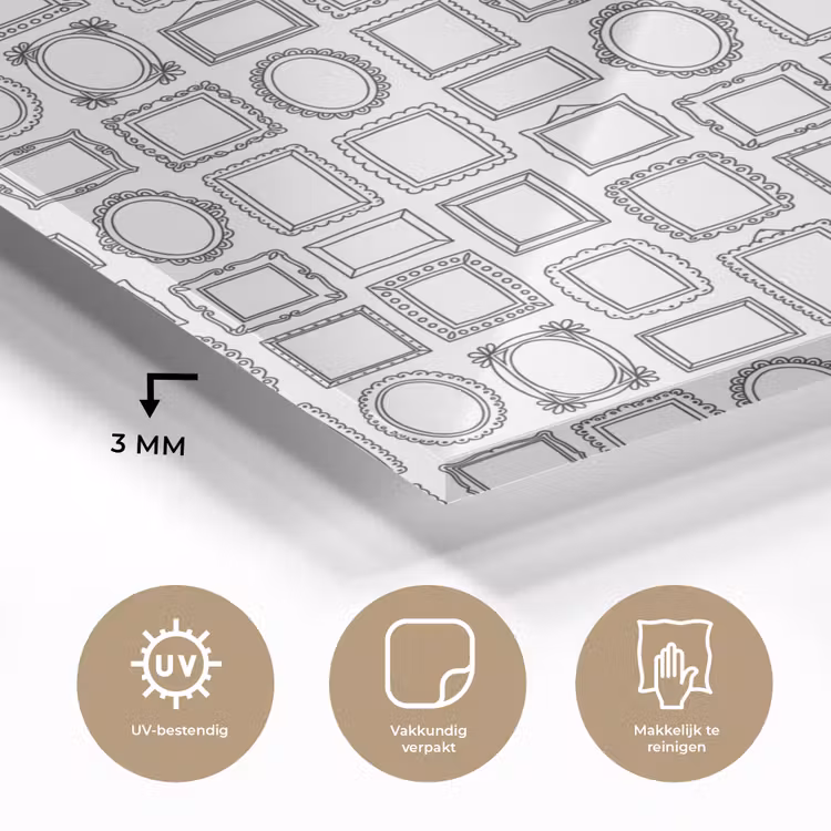 Lijsten - Patroon - Decoratie - Schets - Zwart-wit plexiglas 5mm klein -sfeer2