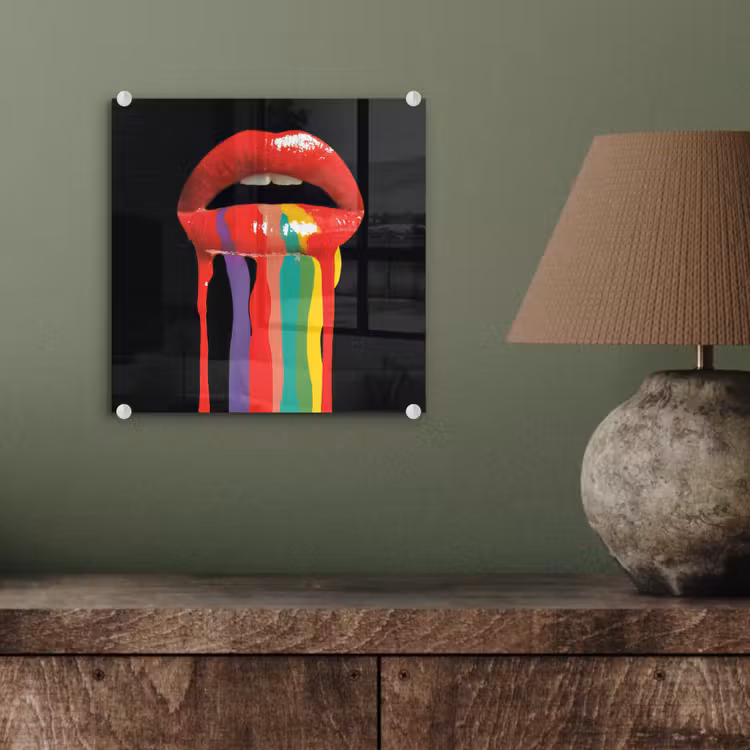 Lippen - Kleuren - Zwart plexiglas 5mm klein -sfeer3