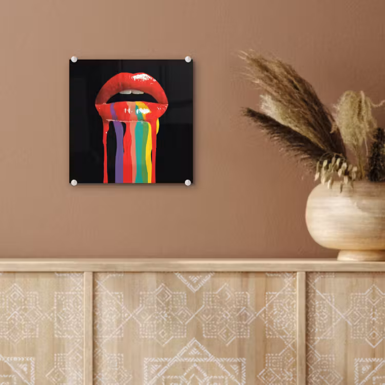Lippen - Kleuren - Zwart plexiglas 5mm klein -sfeer5
