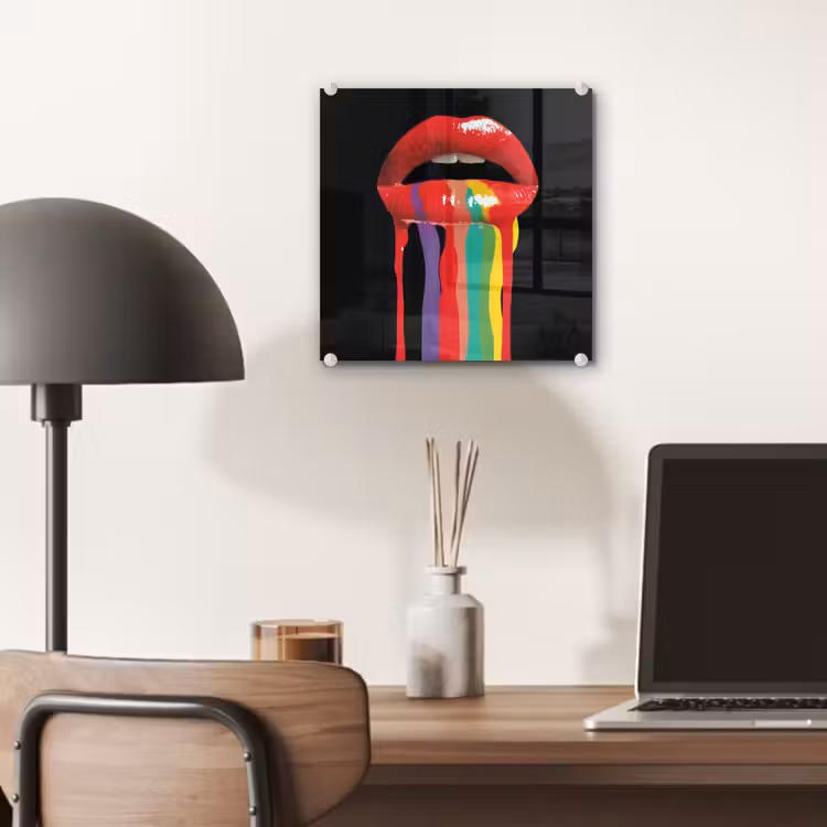 Lippen - Kleuren - Zwart plexiglas 5mm klein -sfeer6
