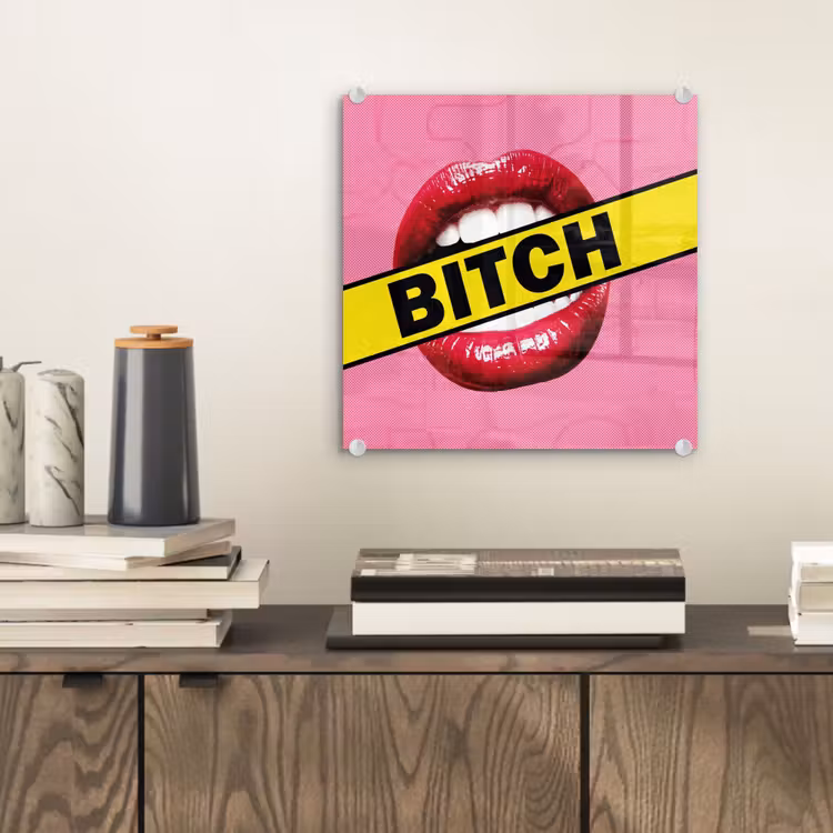 Lippen - Tekst - Kleurrijk plexiglas 5mm klein -sfeer1